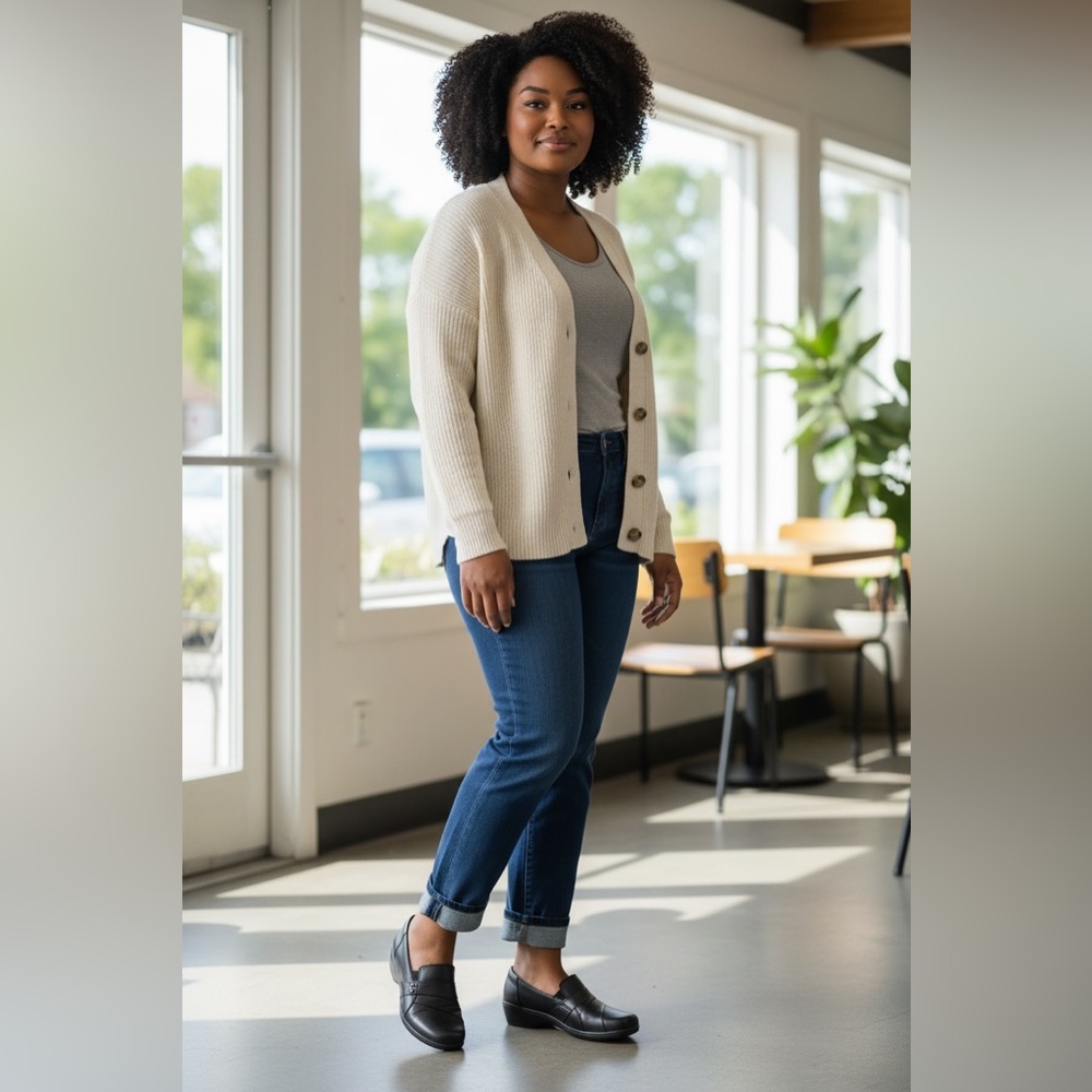 Clarks Women's Elegant May Marigold Black Slip On’s